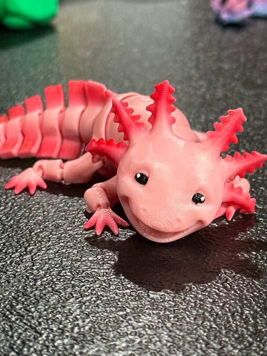Articulating Axolotl Fidget Toy - Customizable, Flexible Desk Pet, Sensory Play & Stress Relief