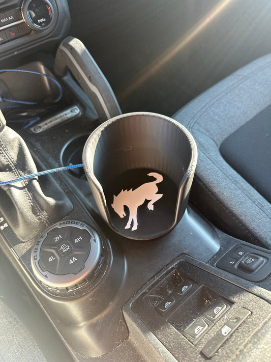 Bronco 3D printed water bottle cup holder fits Nalgene Hydro Flask, perfect Jeep and off-road adventure gift accessory.
