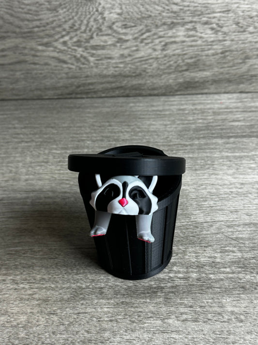 Raccoon - Trash Panda with Trash Can
