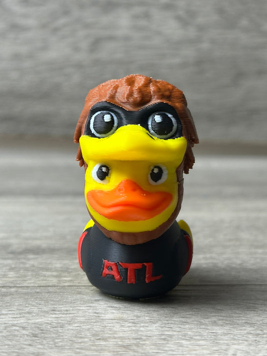 3D printed Atlanta Falcons football duck figurine, NFL fan collectible, team logo decoration, sports memorabilia gift