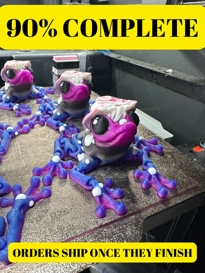 Galaxy Mushroom Frog | Flexible Fidget Toy | Cute Frog Gift & Desk Decor