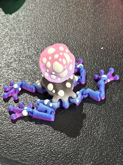 Galaxy Mushroom Frog | Flexible Fidget Toy | Cute Frog Gift & Desk Decor