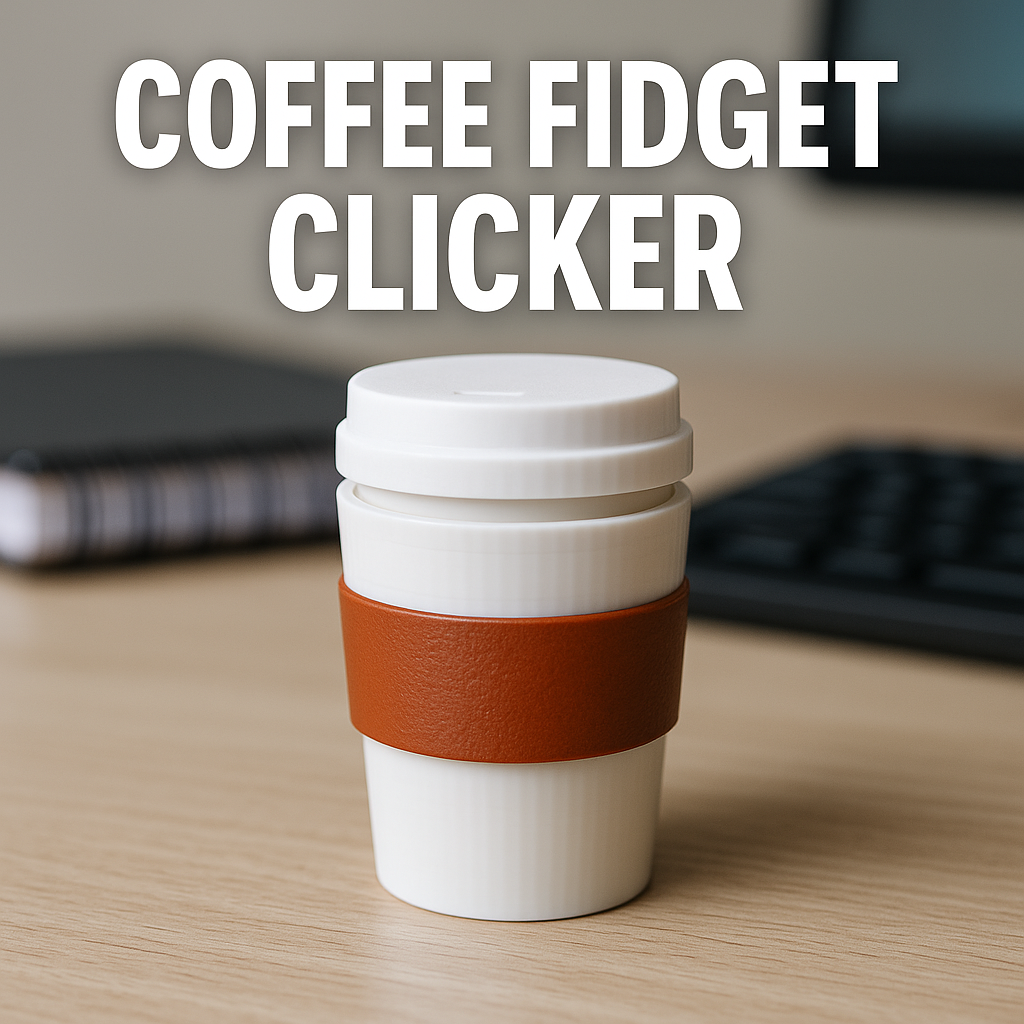 Mini Coffee Cup Fidget Toy – Stress Relief Clicker, Desk Gadget, Unique Gift for Coffee Lovers, Stocking Stuffer