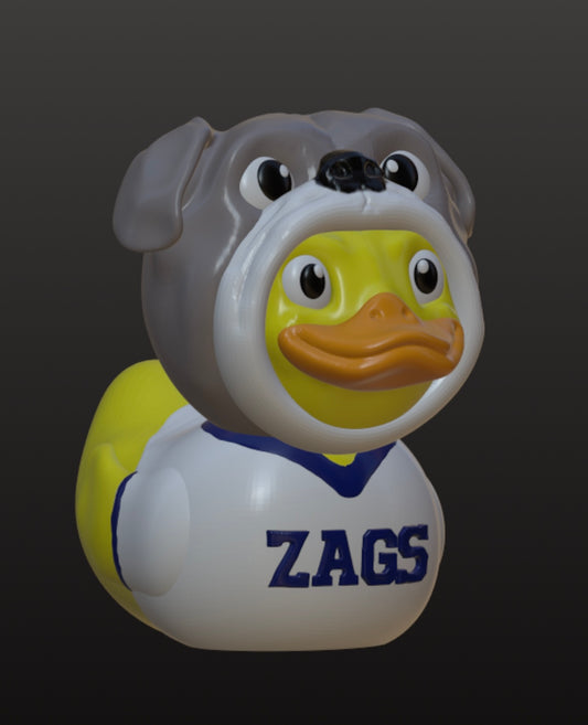 Zags Bulldog Duck – 3D Printed Mascot-Inspired Gift for Gonzaga Fans
