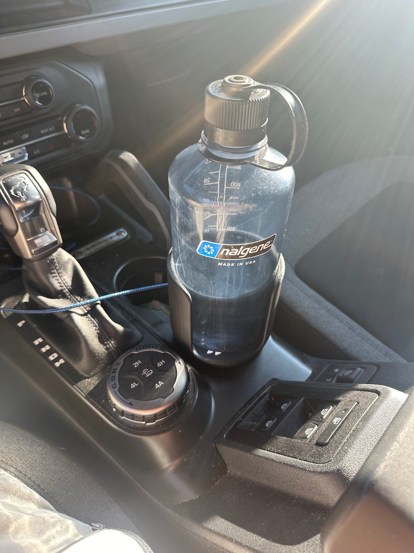 Bronco 3D printed water bottle cup holder fits Nalgene Hydro Flask, perfect Jeep and off-road gift accessory.