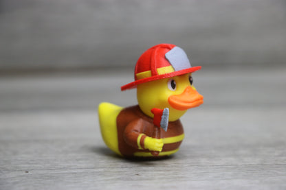 Firefighter Duck Figurine – Jeep Ducking Gift for First Responders & Collectors