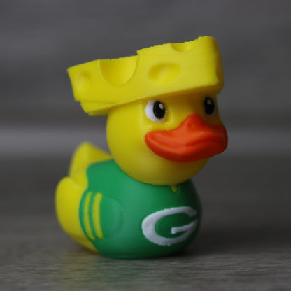 Packers Duck Cheese Head – Packers Fan Gift, Funny Football Duck, Tailgate Decor Toy