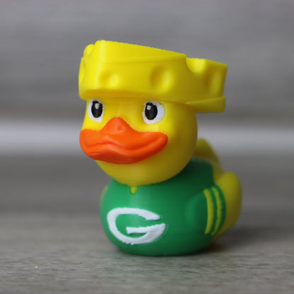 Packers Duck Cheese Head – Packers Fan Gift, Funny Football Duck, Tailgate Decor Toy