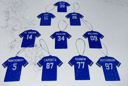 Detroit Lions Jersey Ornament – Custom Football Fan Christmas Decoration, Sports Team Holiday Decor