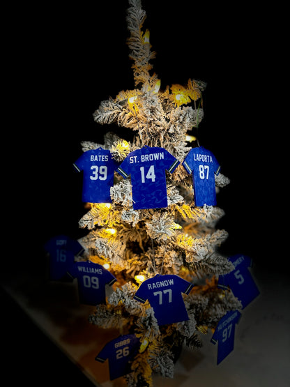 Detroit Lions Jersey Ornament – Custom Football Fan Christmas Decoration, Sports Team Holiday Decor