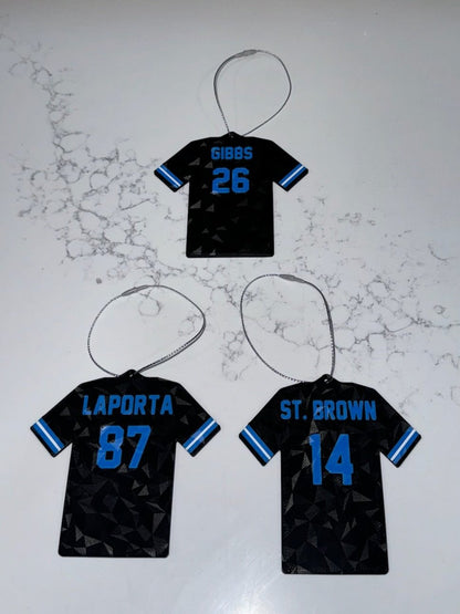 Detroit Lions Jersey Ornament – Custom Football Fan Christmas Decoration, Sports Team Holiday Decor