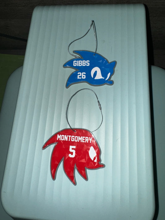 Sonic and Knuckles Detroit Lions Inspired 3D printed Ornament