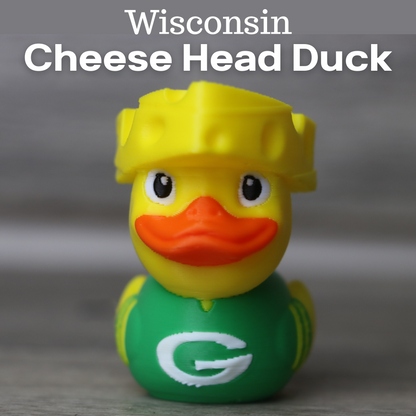 Packers Duck Cheese Head – Packers Fan Gift, Funny Football Duck, Tailgate Decor Toy